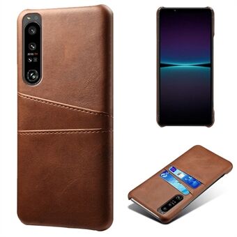 For Sony Xperia 1 IV Anti-scratch Phone Case with Card Slots Phone Protector PU Leather Coated Hard PC Cover Case