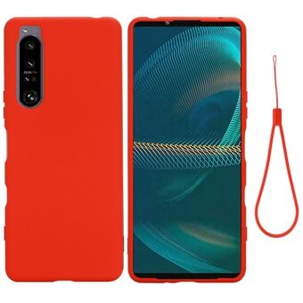 For Sony Xperia 1 IV 5G Lightweight Anti-fall Liquid Silicone Phone Case Soft Microfiber Lining Cushion Anti-Scratch Well Protection Cover