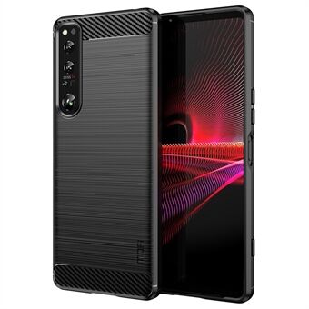 MOFI JK TPU Series-1 for Sony Xperia 1 IV 5G Anti-Scratch Carbon Fiber Texture Case Brushed Surface Soft TPU Back Cover