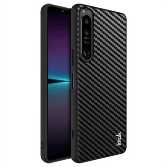 IMAK LX-5 Series for Sony Xperia 1 IV 5G Carbon Fiber Texture Anti-fingerprint Phone Cover Leather Coated TPU PC Bottom Case