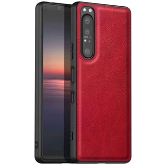 For Sony Xperia 1 IV 5G Bump Proof Back Protective Case, Retro PU Leather Coated TPU+PC Phone Cover