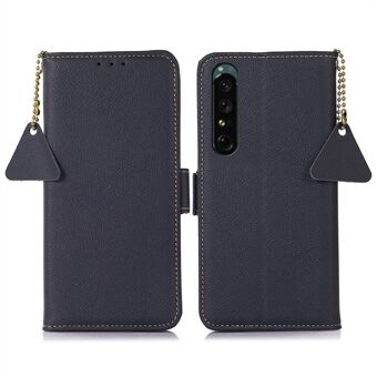 TJ for Sony Xperia 1 V RFID Blocking Flip Leather Wallet Case Stand Shockproof Phone Cover