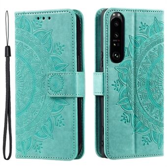 For Sony Xperia 1 V Mandala Flower Pattern Leather Phone Case Flip Wallet Stand Cover