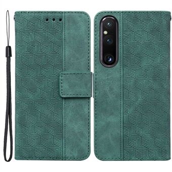 For Sony Xperia 1 V Imprinted Phone Case Leather Wallet Stand Protective Cover