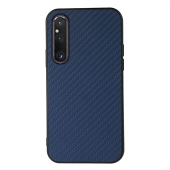 For Sony Xperia 1 V Slim Carbon Fiber Texture Phone Case  PU Leather Coated TPU Drop Protection Cover