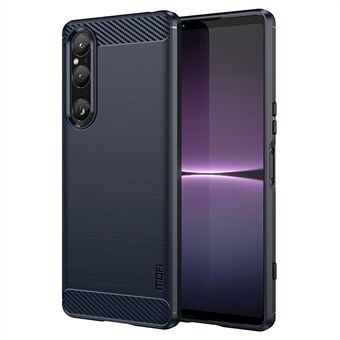 MOFI JK TPU Series-1 For Sony Xperia 1 V Carbon Fiber Brushed Phone Case Soft TPU Phone Back Cover