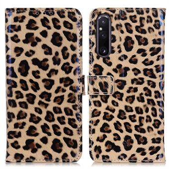 For Sony Xperia 1 V Leopard Print Leather Wallet Phone Case Foldable Stand Phone Protective Cover