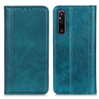 For Sony Xperia 1 V Litchi Texture Phone Case Split Leather Wallet Smartphone Stand Cover