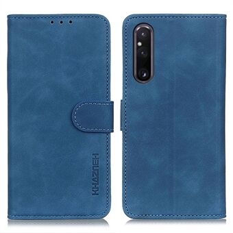 KHAZNEH For Sony Xperia 1 V Wallet Protective Phone Stand Cover Anti-Scratch Retro Leather Shell Case