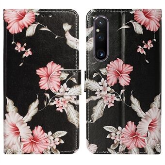 Pattern Printing Phone Case for Sony Xperia 1 V Anti-Fall Wallet Leather Cover with Stand