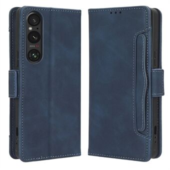 Wallet Case for Sony Xperia 1 V PU Leather Multiple Card Slots Stand Phone Cover