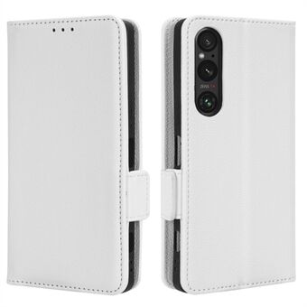 Phone Case for Sony Xperia 1 V Anti-drop Litchi Texture Stand PU Leather Wallet Cover