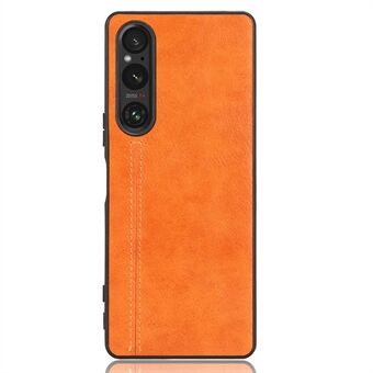 For Sony Xperia 1 V PU Leather Coated TPU+PC Phone Case Stitching Lines Anti-drop Cover