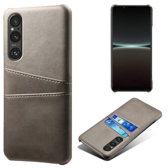 Dual Card Slots Phone Case for Sony Xperia 1 V , Anti-scratch PU Leather Coated PC Cover