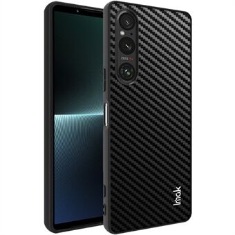 IMAK LX-5 Series for Sony Xperia 1 V Carbon Fiber Texture Anti-drop Case PU Leather Coated TPU+PC Phone Cover