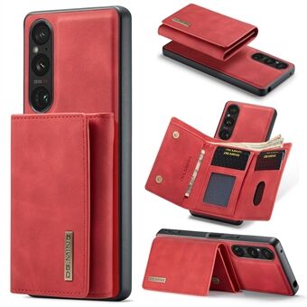 DG.MING M1 Series For Sony Xperia 1 V Magnetic Wallet Phone Case Anti-Drop Kickstand PC+TPU+PU Phone Cover