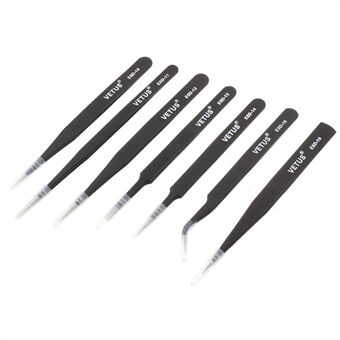 VETUS 7-in-1 High Strength Precision Stainless Steel Professional Tweezers Set