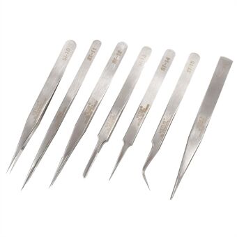 VETUS 7-in-1 High Strength Stainless Steel Precision Tweezers Set