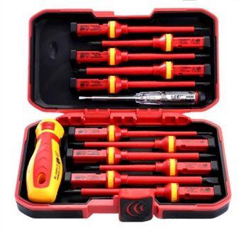 RDEER VDE-9913 13-in-1 Insulated Screwdriver Set Portable Screwdriver Electrician Tools with Pen Tester