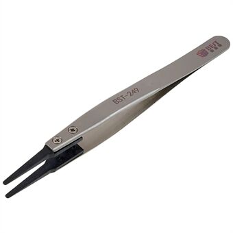 BEST BST-249 Professional Anti-Static Tweezers Mobile Phone Tablet Repairing PPS Plastic Head Tweezers