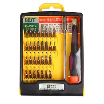 BEST BST-8901 30 in 1 Multipurpose CR-V Screwdriver Repair Set Screwdriver Tool Kit for Phone PC Repair