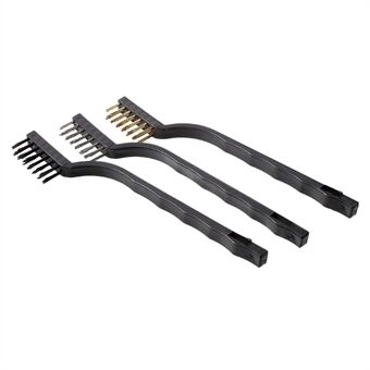 3-Pieces Wire Brush Set for Cleaning Welding Slag Rust and Outdoor Grills