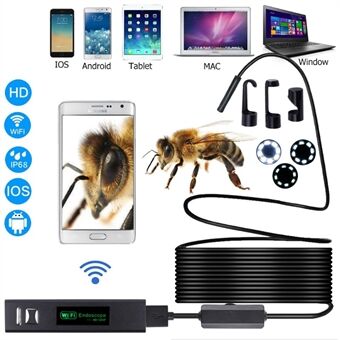 F150 2M 1200P Semi-rigid Wireless Endoscope 2.0MP HD WiFi Borescope Inspection Camera