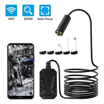 F230 Handheld WiFi Endoscopes Automatic Focusing 14mm Industrial Borescope with 2M Semi-Rigid Cable