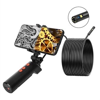 F280 2m Hard Wire 8mm Dual Lens WiFi Industrial Endoscope Dimmable 9-LED Hand-held Waterproof Sewer Pipe Inspection Camera