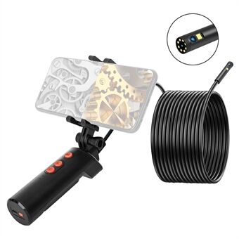 F280 10m Hard Wire 8mm Dual Lens HD Hand-held WiFi Industrial Endoscope Dimmable 9-LED Waterproof Pipe Inspection Camera