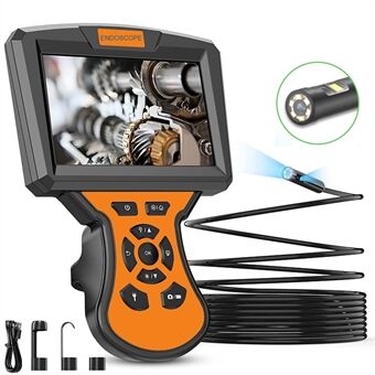 M50 5m Hard Wire Industrial Endoscope 5mm Dual-lens 7-LED Borescope Inspection Camera 5\'\' IPS Screen