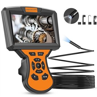 M50 15m Hard Wire Industrial Endoscope Camera 5.5mm Len 5\'\' IPS Screen 1080P HD Borescope with 6 LED Lights