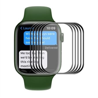 ENKAY 5Pcs/Set Full Coverage 3D Curved Hot Bending PET Screen Protector HD Clear Film for Apple Watch Series 7 41mm