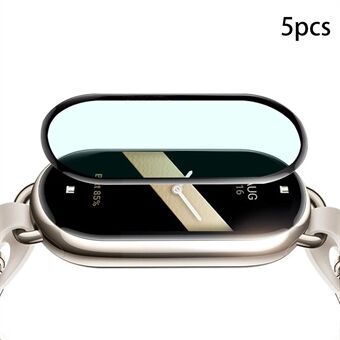 5Pc PET Screen Protector for Xiaomi Smart Band 8 , Anti-scratch Black Edge 3D Watch Screen Film