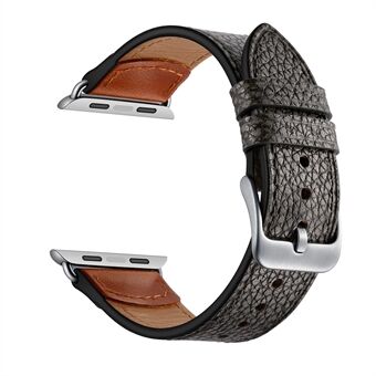 Stone Pattern Texture Genuine Leather Watch Strap Replacement for Apple Watch Series 1/2/3 38mm / Series 4/5/6/SE 40mm