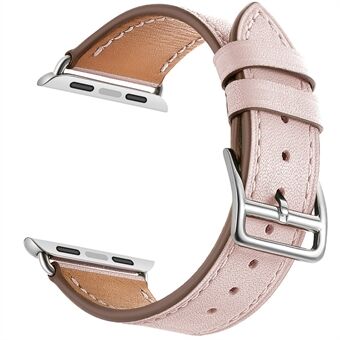 Genuine Leather Coated Smart Watch Band for Apple Watch Series 6/SE/5/4 40mm / Series 3/2/1 38mm- Pink