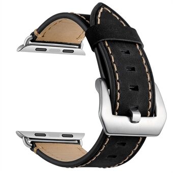 Crazy Horse Skin Genuine Leather Coated Smart Watch Band for Apple Watch SE/Series 6/5/4 44mm / Series 3/2/1 42mm