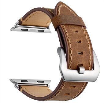 Crazy Horse Genuine Leather Coated Smart Watch Strap for Apple Watch Series 6/SE/5/4 40mm / Series 3/2/1 38mm