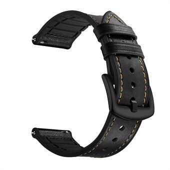 20mm Genuine Leather Coated Silicone Smart Watch Band for Garmin Vivoactive 3/Vivomove HR