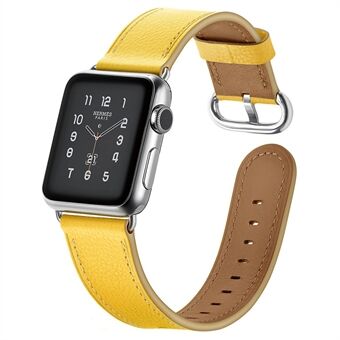 Top Layer Cowhide Leather Watch Strap Replacement for Apple Watch Series 1/2/3 38mm / Series 4/5/6/SE 40mm