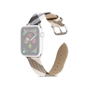 Geometric Pattern Genuine Leather Watch Replacement Band for Apple Watch Series 1/2/3 42mm / Series 6 SE 5 4 44mm