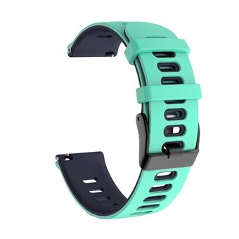 20mm Dual-color Silicone Smart Watch Replacement Strap (Black Buckle) for Garmin Forerunner 245/Samsung Gear S2, etc.