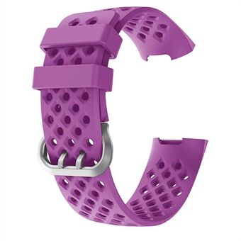 Square Holes Small Size Silicone Watch Band  for Fitbit Charge 4/3