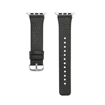 Litchi Texture Top Layer Cowhide Leather Smart Watch Strap for Apple Watch Series 3/2/1 42mm