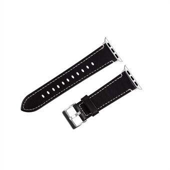 Genuine Leather Watch Band with Classical Buckle for Apple Watch Series 6/SE/5/4 44mm / Series 3 2 1 Watch 42mm