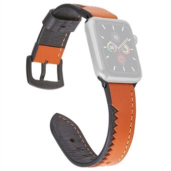 Genuine Leather Crocodile Teeth Style Watch Band for Apple Watch Series 6/SE/5/4 40mm / Series 3/2/1 Watch 38mm