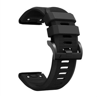 Horizontal Streak with Black Triangle Buckle Silicone Watch Band for Garmin Fenix 5X - Black