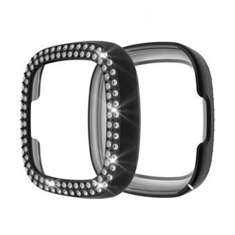 Dual-row Rhinestone Decor TPU Watch Cover for Fitbit Versa 3/Sense