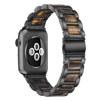 Strong Stainless Steel + Resin Strap for Apple Watch SE/Series 6/5/4 44mm / Series 3/2/1 42mm Watch Band