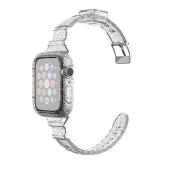 Glitter Powder Soft TPU Replacement Watch Band with Frame for Apple Watch Series 6 SE 5 4 44mm / Series 3 2 1 42mm